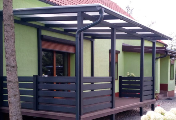 Zadaszenia Zadaszenia ogrodowe wykonane z aluminium lub stali. Poliwęglan komorowy, lity, szkło